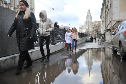 Москва.  Теплая зима.