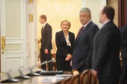 Москва. Заместитель председателя правительства Ольга Голодец перед началом заключительного совещания с членами правительства РФ.