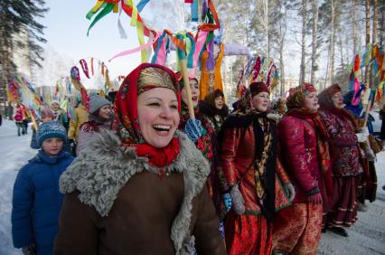 Масленица в Новосибирске. Народные гуляния в Академгородке.