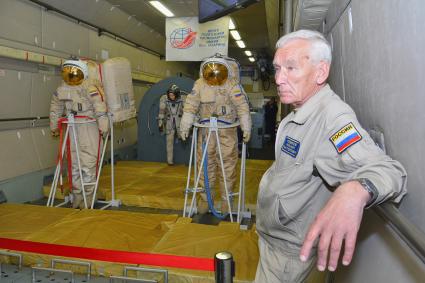 Московская область, г. Жуковский. Cамолет-лаборатория ИЛ-76МДК Центра подготовки космонавтов на Международном авиационно-космическом салоне МАКС-2015. Самолет разработан для выполнения полетов с имитацией невесомости и низкой гравитации.