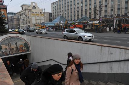 Москва. Снос торгового центра `Пирамида`, признанного объектом самовольного строительства, на Тверской улице.
