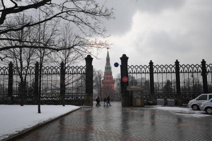 Москва. Кремль. Вид на Благовещенскую башню Московского Кремля со стороны Дворцовой площади.