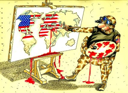 Карикатура. Карта мира.