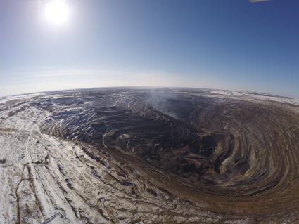 Карабаш. Панорама Коркинского разреза с высоты птичьего полета.