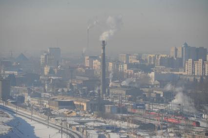 Кыштым.  Панорама  `Кыштымского  медеэлектролитного заводеа`.