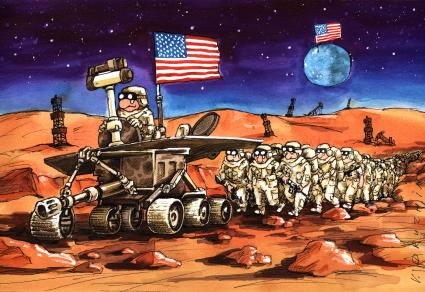 Карикатура.  Марс.