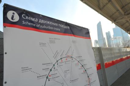 Москва. Схема движения поездов на станции `Хорошево` Малого кольца Московской железной дороги.