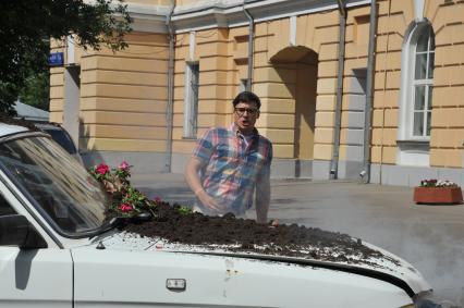 Москва. Актер Матеуш Даменцки на съемках фильма `Как я стал русским`.