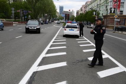 Украина, Донецк. Работа ГАИ Донецкой народной республики.