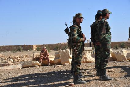 Сирия. Военнослужащие в сирийской Пальмире.