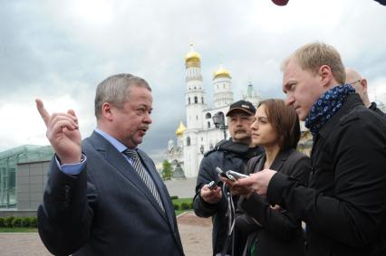 Москва.   Советник директора ФСО историк Сергей Девятов отвечает на вопросы журналистов.