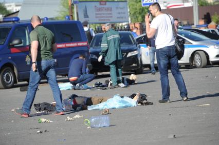 Москва.    На Хованском кладбище, где в результате массовой драки со стрельбой погибли люди.