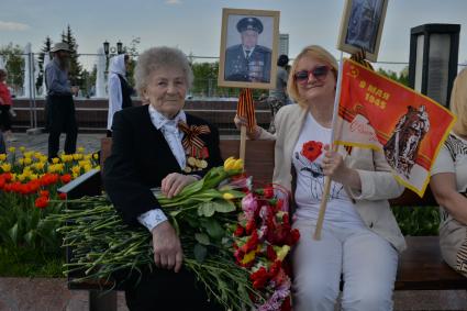 Москва.   Ветеран   во время празднования на Поклонной горе 71-й годовщины Победы в Великой Отечественной войне.