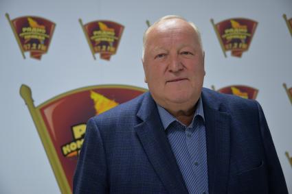 Москва. Председатель российской экологической партии `Зеленые` Анатолий Панфилов на радиостанции `Комсомольская правда`.