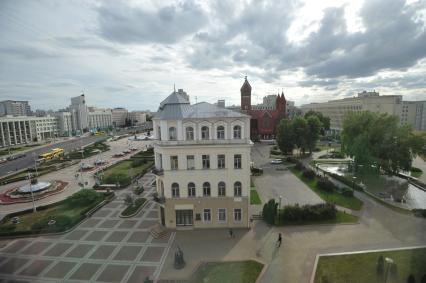 Белоруссия.  Минск.  Панорамный вид на площадь Независимости.