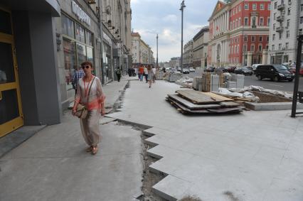 Москва. Реконструкция и ремонт Тверской улицы.