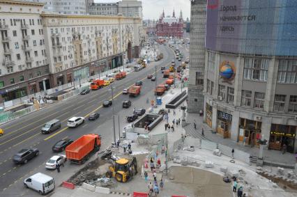 Москва. Вид на Тверскую улицу и Центральный телеграф.