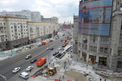 Москва. Вид на Тверскую улицу и Центральный телеграф.