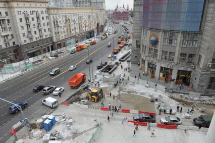 Москва. Вид на Тверскую улицу и Центральный телеграф.