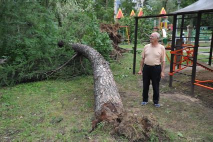 Москва. Последствия урагана,прошедшего в городе.