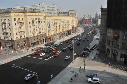 Москва. Вид на Тверскую улицу после реконструкции.