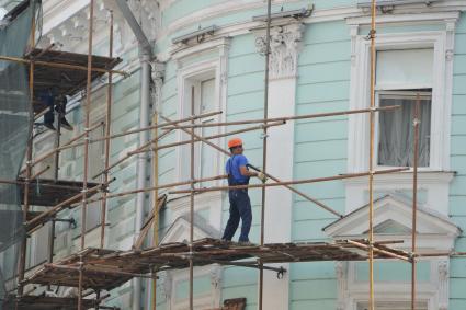 Москва. Реконструкция здания театра имени М. Н. Ермоловой на Тверской улице.