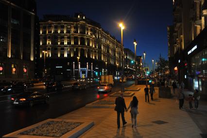 Москва.  Тверская улица после реконструкции.