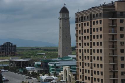 Ингушетия, Магас. Панорама города и вид на Башню Согласия.