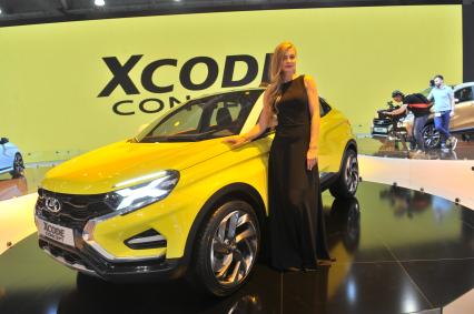 Москва.  Концепт-кар Lada Xcode на Московском международном автомобильном салоне - 2016  в Международном выставочном центре `Крокус Экспо`.