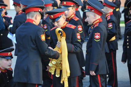 Москва.   В столичном Суворовском училище прошло торжественное построение, посвященная Дню знаний.