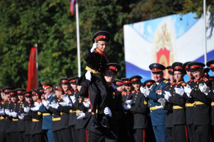 Москва.   В столичном Суворовском училище прошло торжественное построение, посвященная Дню знаний.