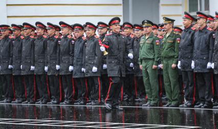 Казань. Ученики суворовского  военного училища во время торжественного построения, посвященного Дню знаний.