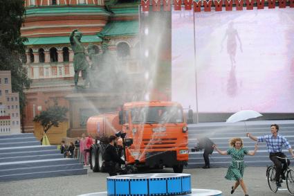 Москва. Театрализованное представление во время торжественной церемонии открытия Дня города на Красной площади.