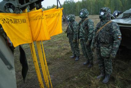 Свердловская область. г.Заречный. Военнослужащие бригады радиационной химической и биологической защиты (РХБЗ). Плановые, комплексные противоаварийные учения на Белоярской АЭС