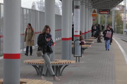 Москва. На станции `Измайлово` Московского центрального кольца (МЦК).