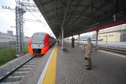 Москва. На станции `Угрешская` Московского центрального кольца (МЦК).