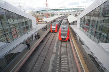 Москва. На станции `Андроновка` Московского центрального кольца (МЦК).