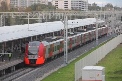 Москва. На станции `Балтийская` Московского центрального кольца (МЦК).