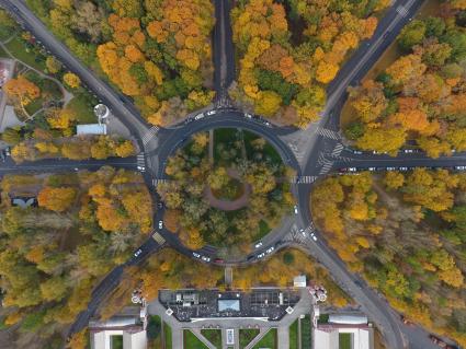 Москва. Вид сверху на Петровский парк.