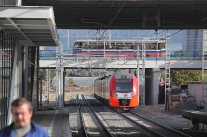 Москва. На станции `Бульвар Рокосовского` Московского центрального кольца (МЦК).