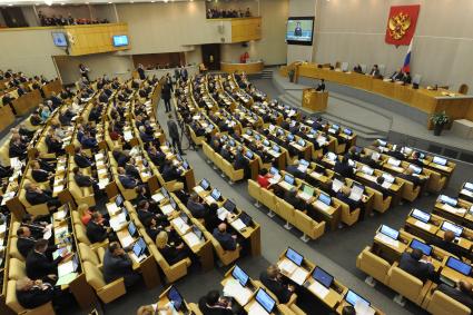 Москва. Первое пленарное заседание Госдумы РФ седьмого созыва.