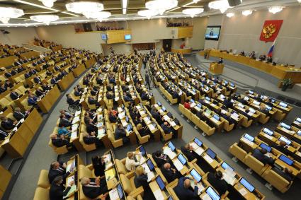 Москва. Первое пленарное заседание Госдумы РФ седьмого созыва.