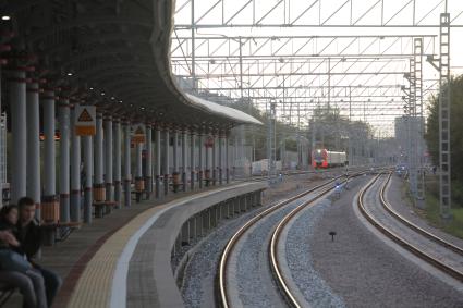 Москва. На станции `Лихоборы` Московского центрального кольца (МЦК).