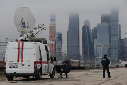 Москва. Городские учения МЧС и других экстренных служб.