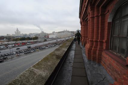 Москва. Вид на Замоскворечье, Большой Москворецкий мост Васильевский спуск с Кремлевской стены.