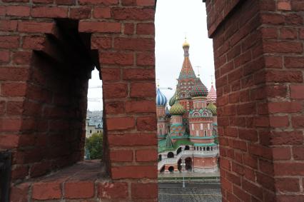 Москва. Вид на Собор Василия Блаженного с Кремлевской стены.