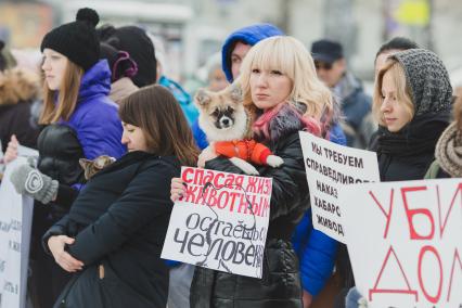 Челябинск.   Участники  Всероссийской акции против живодеров.