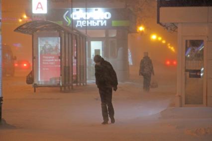 Уфа. Метель в городе.