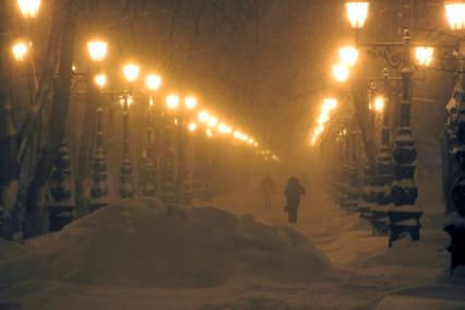 Уфа. Метель в городе.