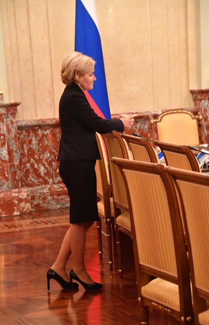 Москва. Вице-премьер РФ Ольга Голодец перед заседанием кабинета министров РФ в Доме правительства РФ.